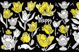 Yellow tulips, hippos, love, mom, happy tattoo idea