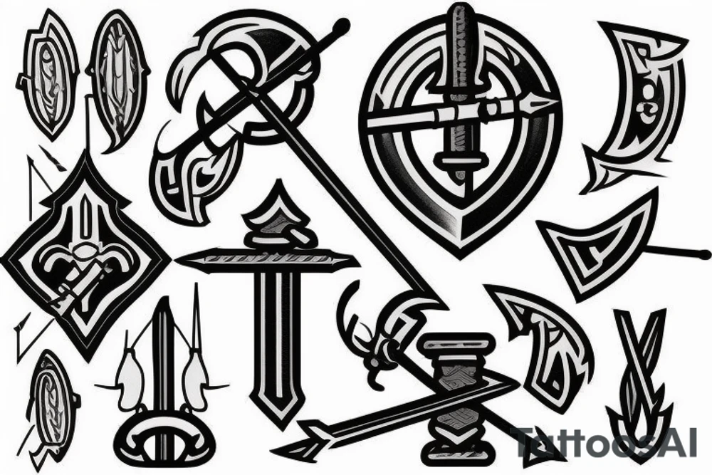 medieval arrow tattoo idea