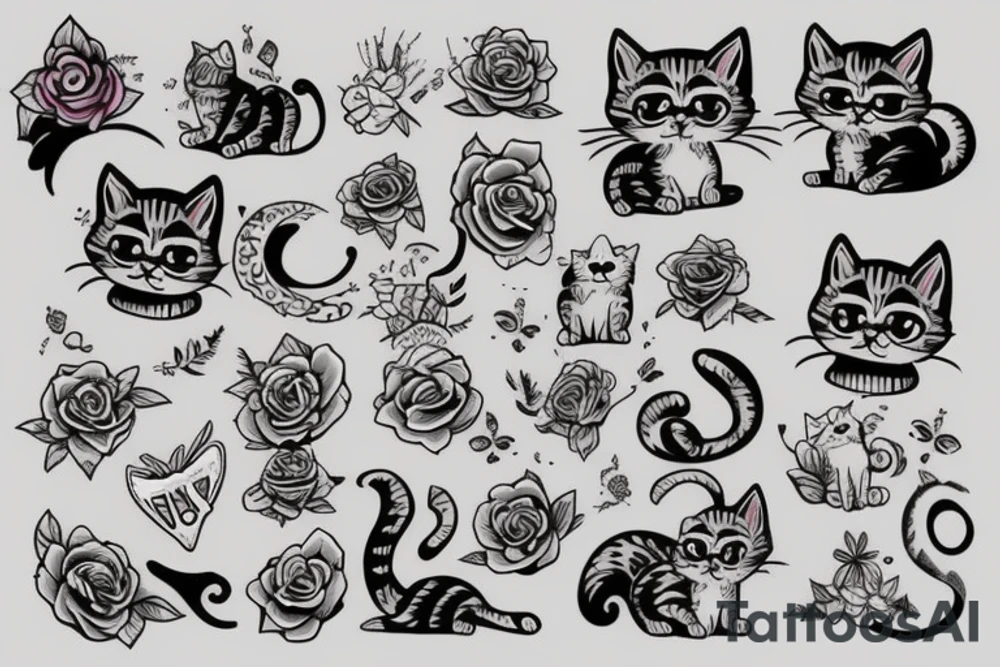 cute kitten tattoo idea