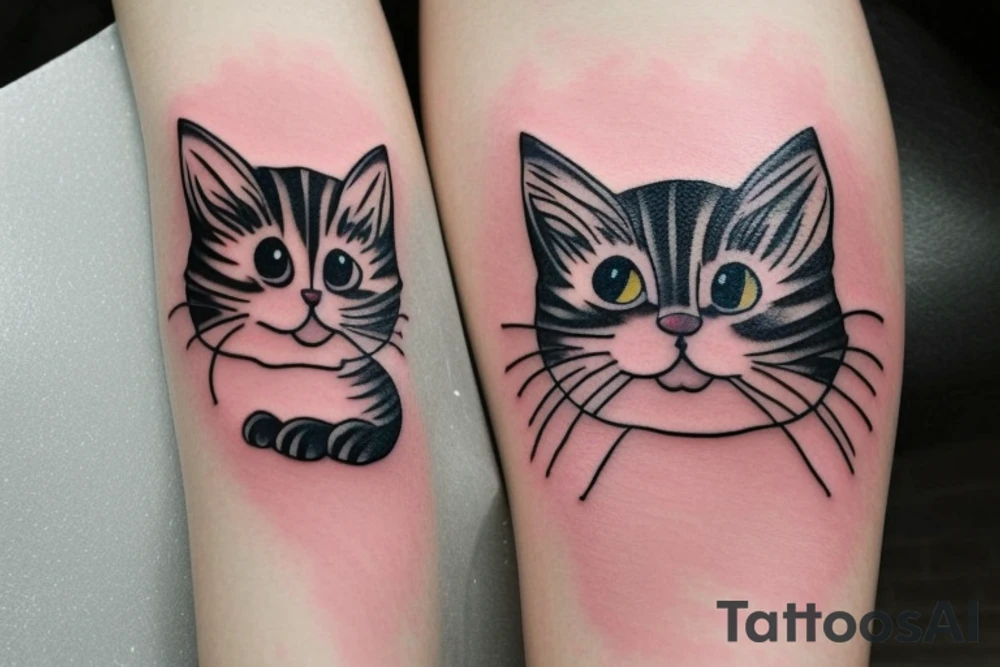 cute kitten tattoo idea