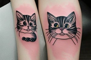 cute kitten tattoo idea
