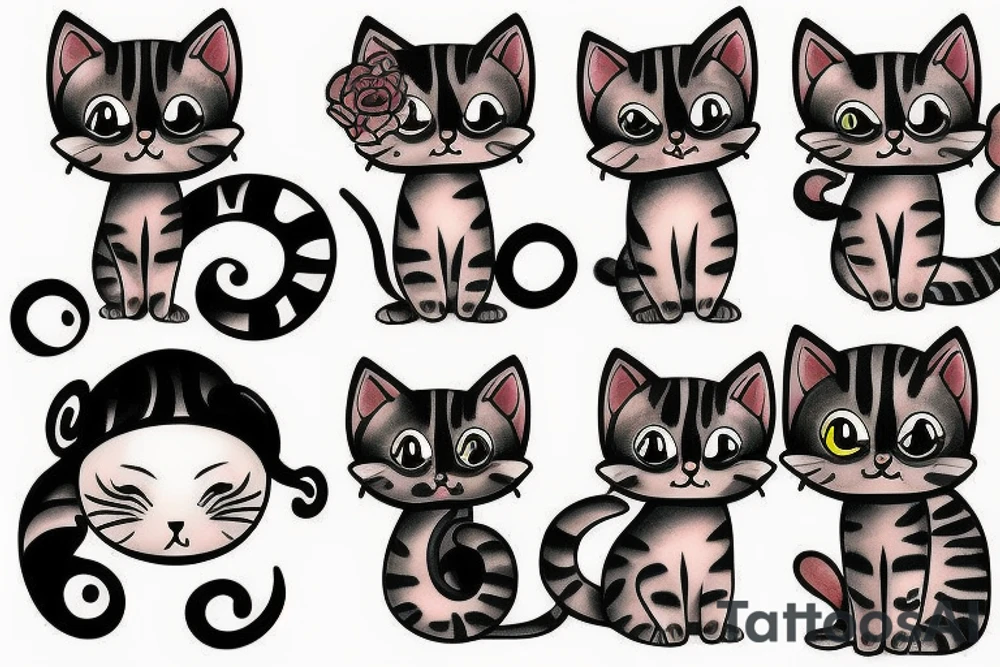 cute kitten tattoo idea