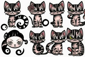 cute kitten tattoo idea