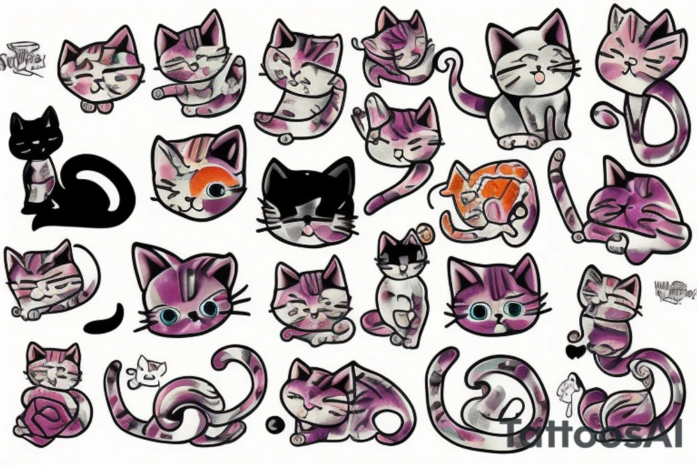 cute kitten tattoo idea