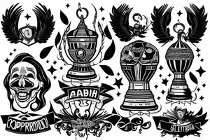la copa libertadores rodeada de papelitos
 y sostenida por marcelo gallardo tattoo idea