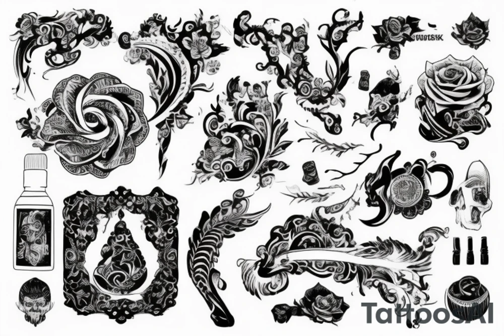 Лев с двумя головами на фоне саванны tattoo idea