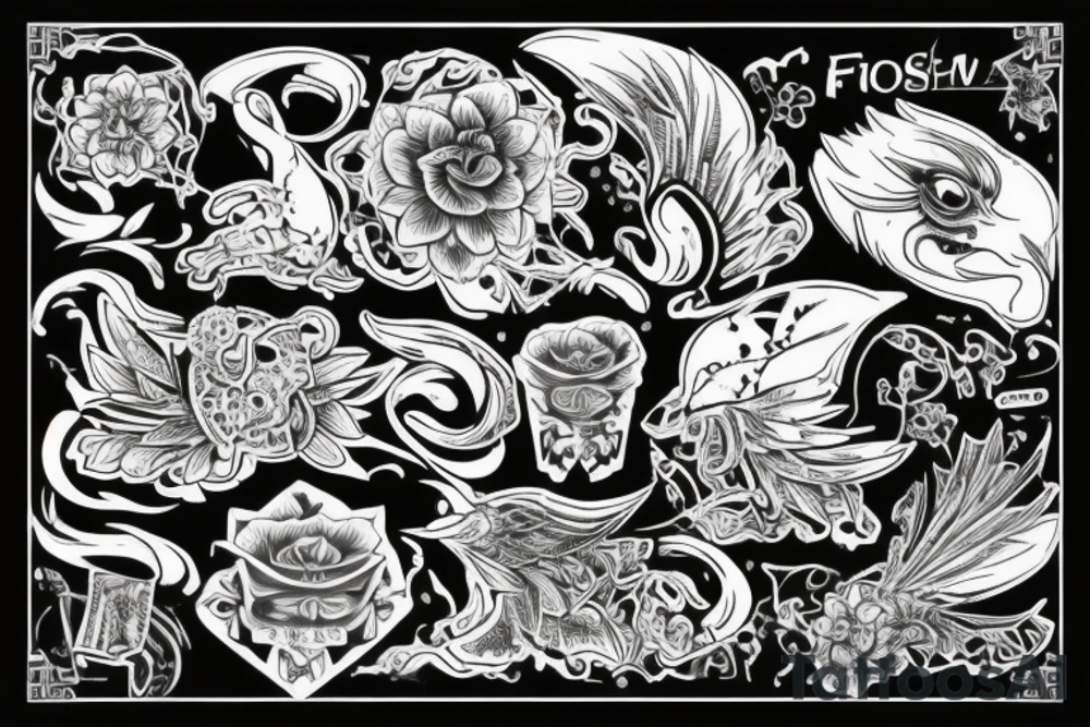 Лев с двумя головами на фоне саванны tattoo idea