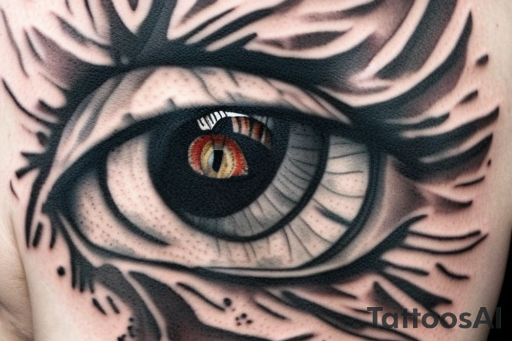 Hyper realistic Owl eye tattoo idea