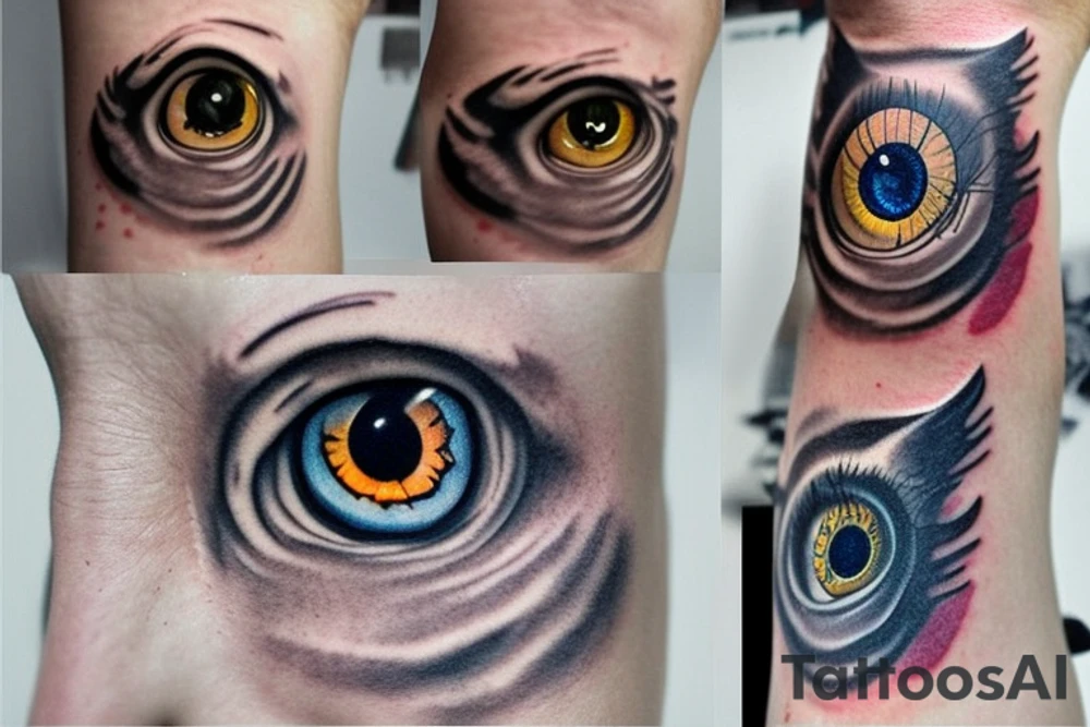 Realistic Owl eye tattoo idea