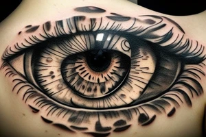 Realistic Owl eye tattoo idea
