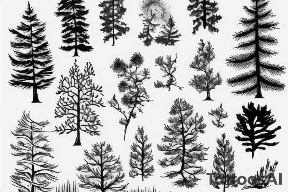pine tree tattoo idea