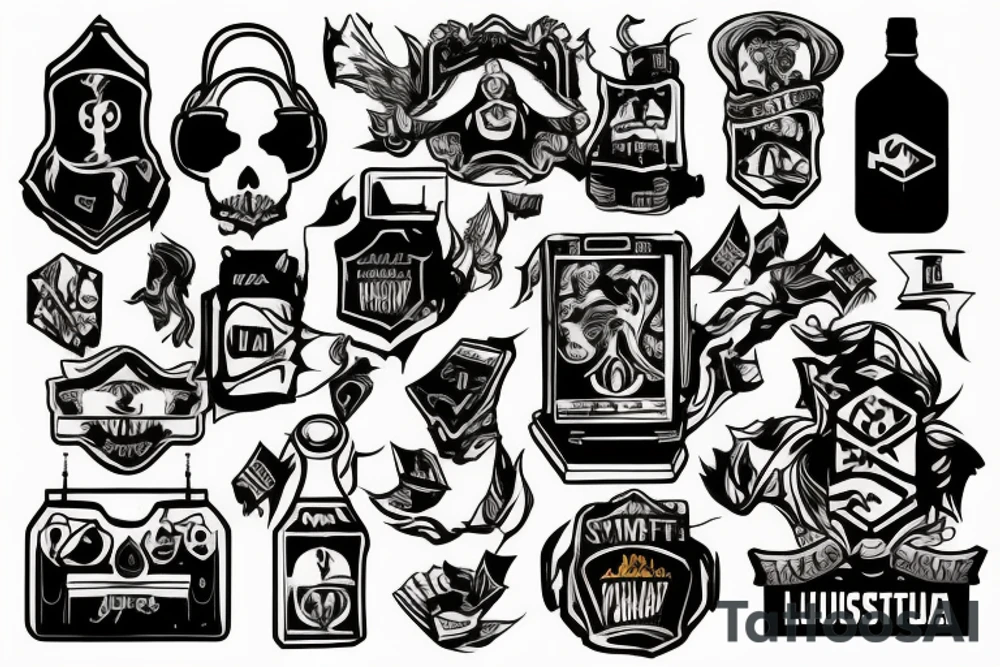 A tattoo that involves esports,drinking,smoking and a mention of Lithuania somewhere tattoo idea