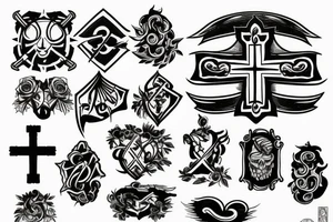 cross with flames tattoo idea