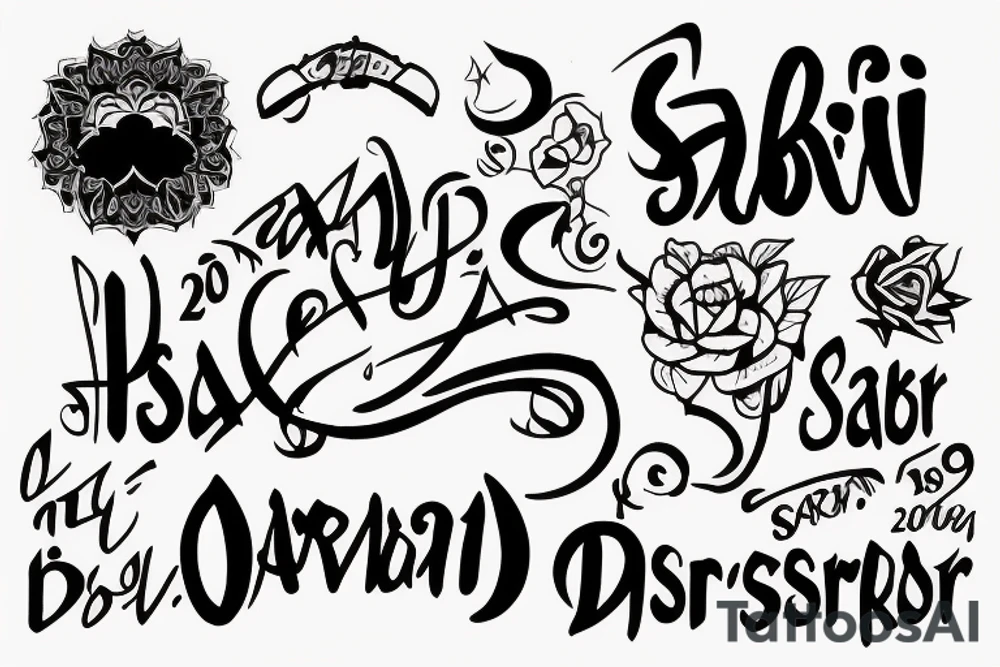 name of my brother sabri, born on the 2th june 1990 and dead on 2010 tattoo idea