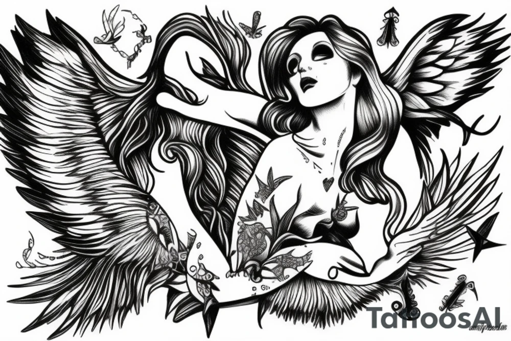 Angel trying to take off tattoo idea