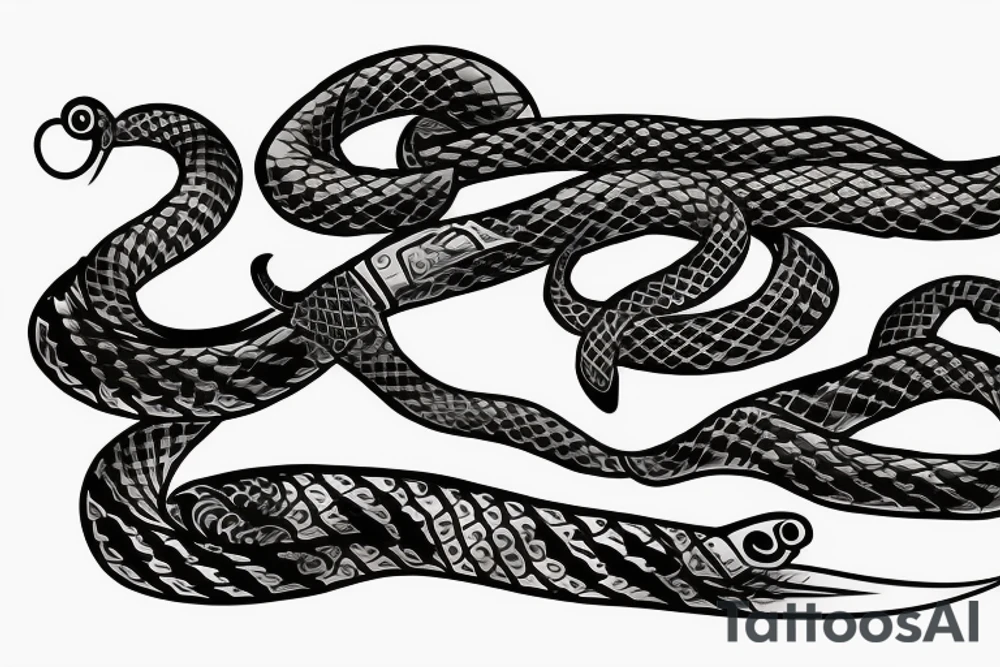 snake on a katana tattoo idea