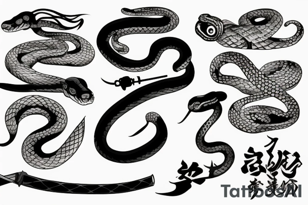 snake on a katana tattoo idea