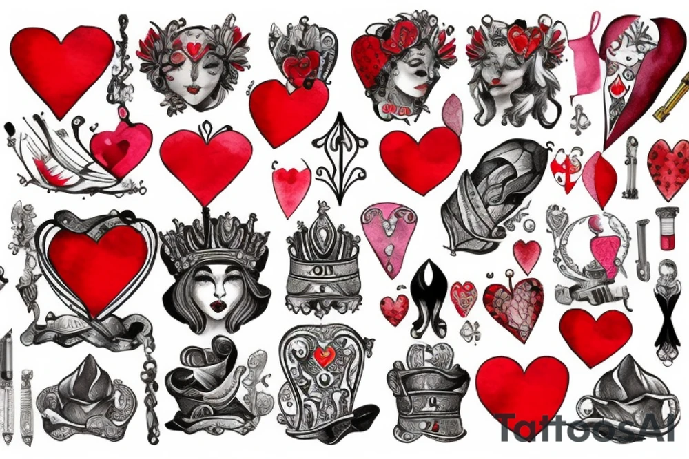 queen of hearts tattoo idea
