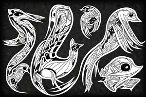 loon, dynamic movement tattoo idea