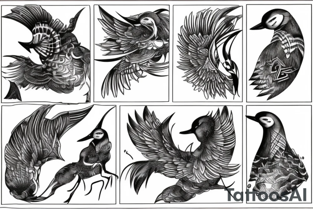 loon, dynamic movement tattoo idea
