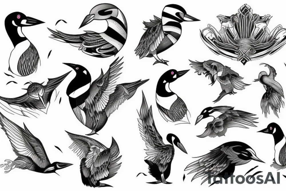 loon, dynamic movement tattoo idea