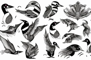 loon, dynamic movement tattoo idea