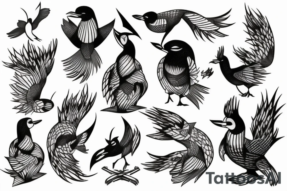 loon, dynamic movement tattoo idea