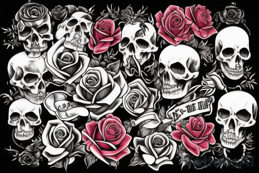 Death behind a rose tattoo idea