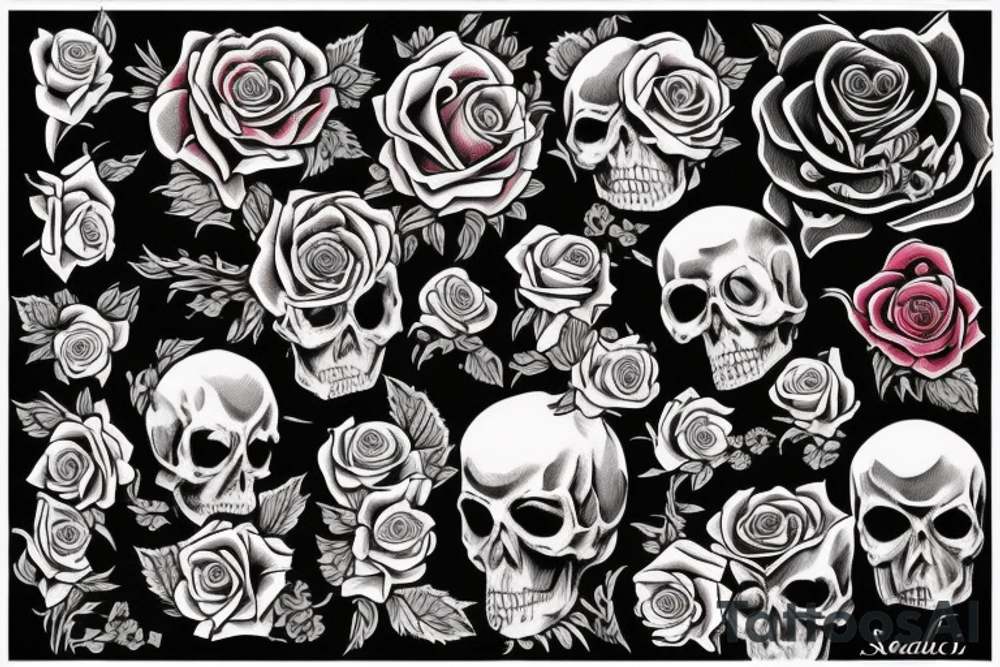 Death behind a rose tattoo idea