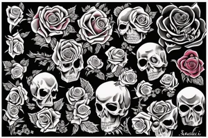 Death behind a rose tattoo idea