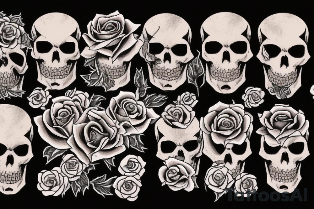 death stood behind a traditional rose tattoo idea