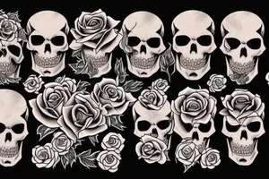 death stood behind a traditional rose tattoo idea