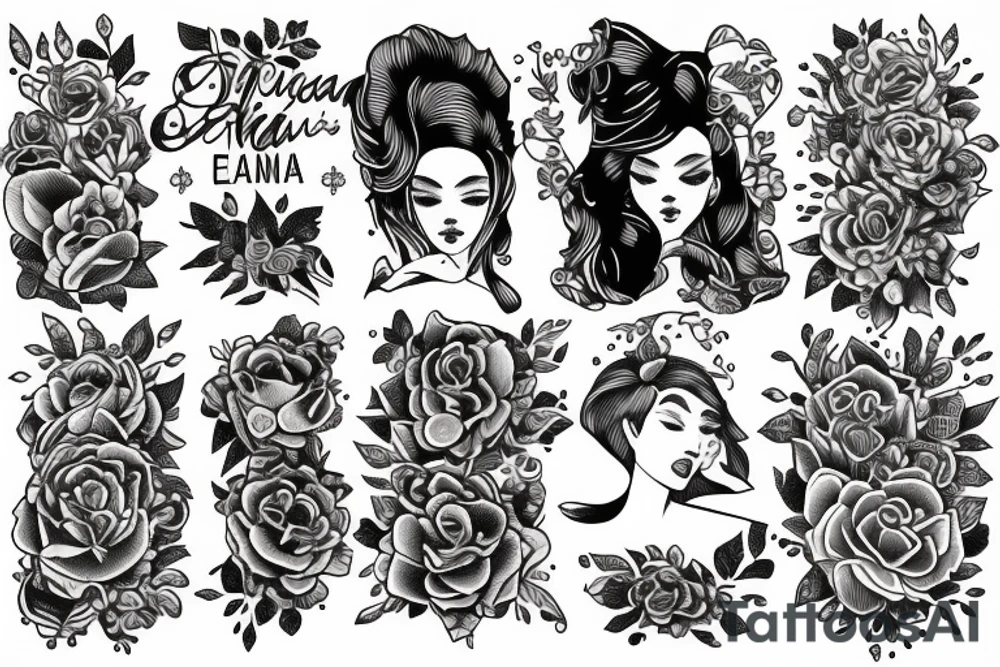 girl name ERNA tattoo idea