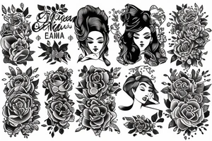girl name ERNA tattoo idea