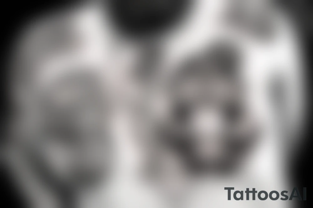 monkey in down jacket tattoo idea