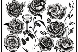 table with flower vase on it tattoo idea