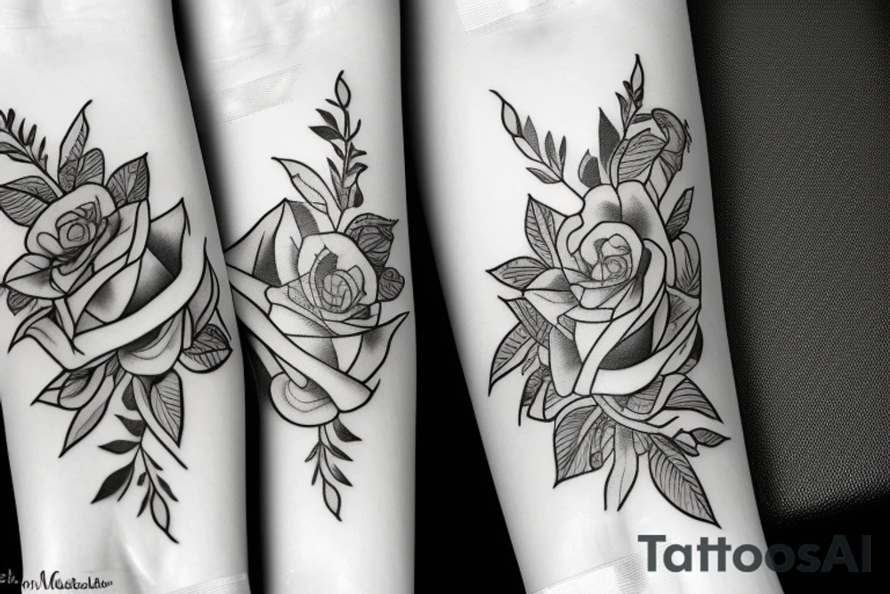 Mikrofon mit Rosen tattoo idea