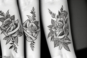 Mikrofon mit Rosen tattoo idea