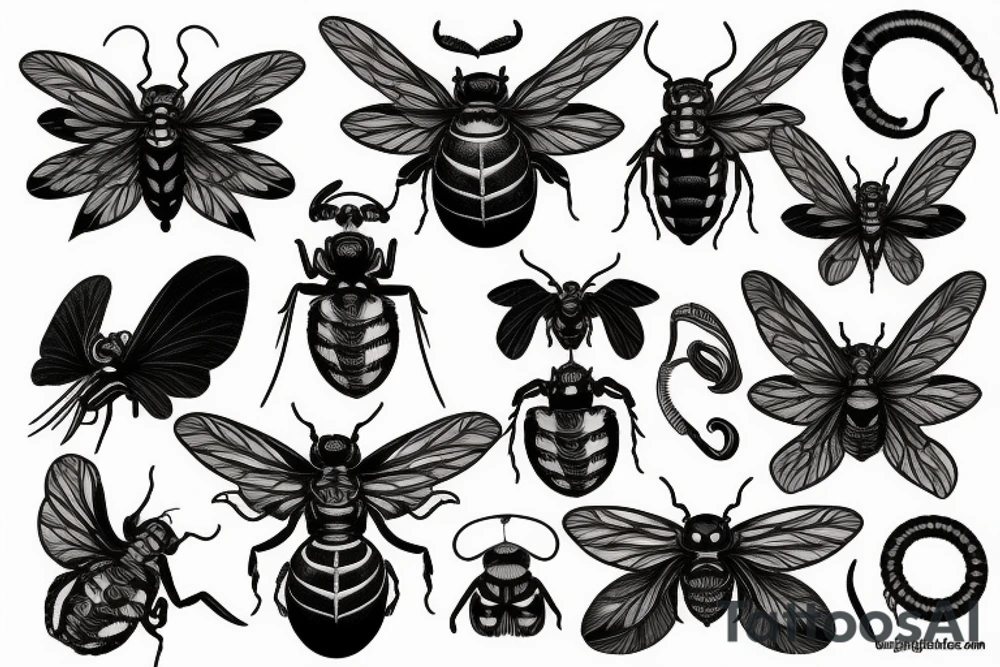 wasp with big horn tattoo idea