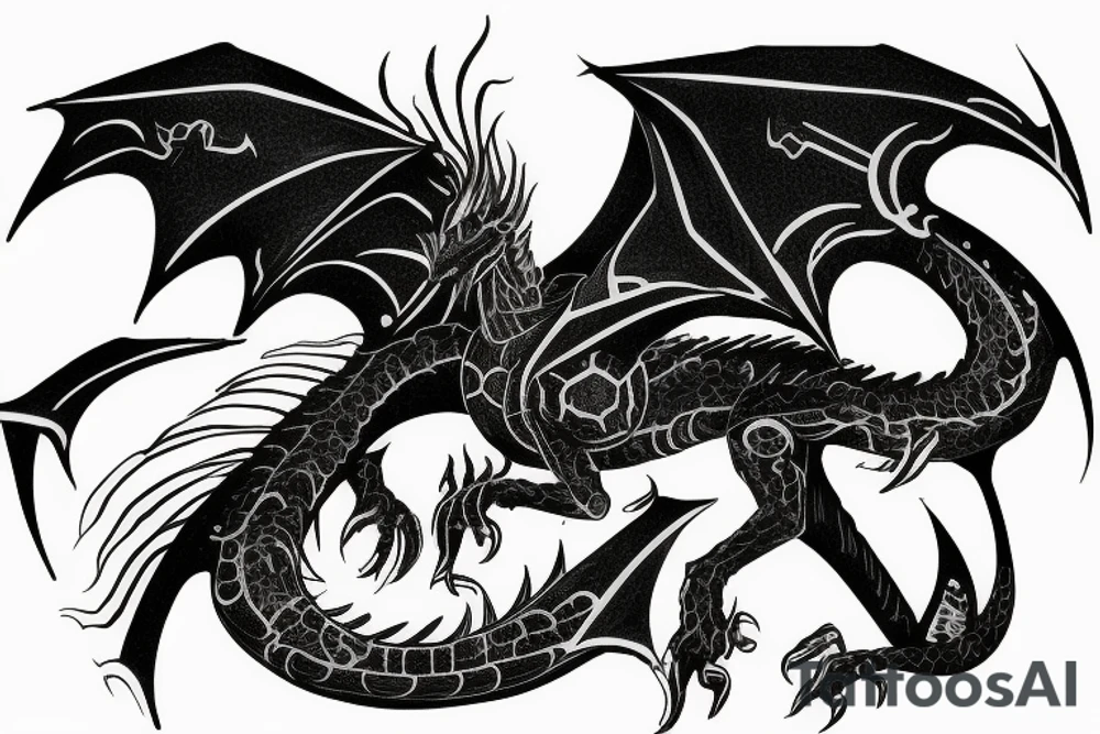 a cyberpunk dragon tattoo idea