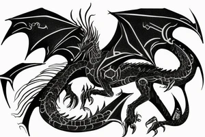 a cyberpunk dragon tattoo idea