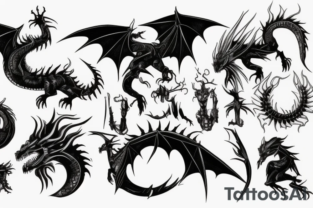 a cyberpunk dragon tattoo idea