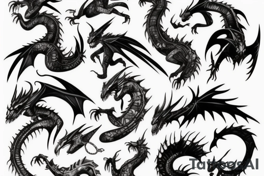 a cyberpunk dragon tattoo idea