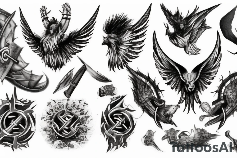 Phoenix viking tattoo idea