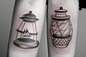 a hand holding up a lantern tattoo idea