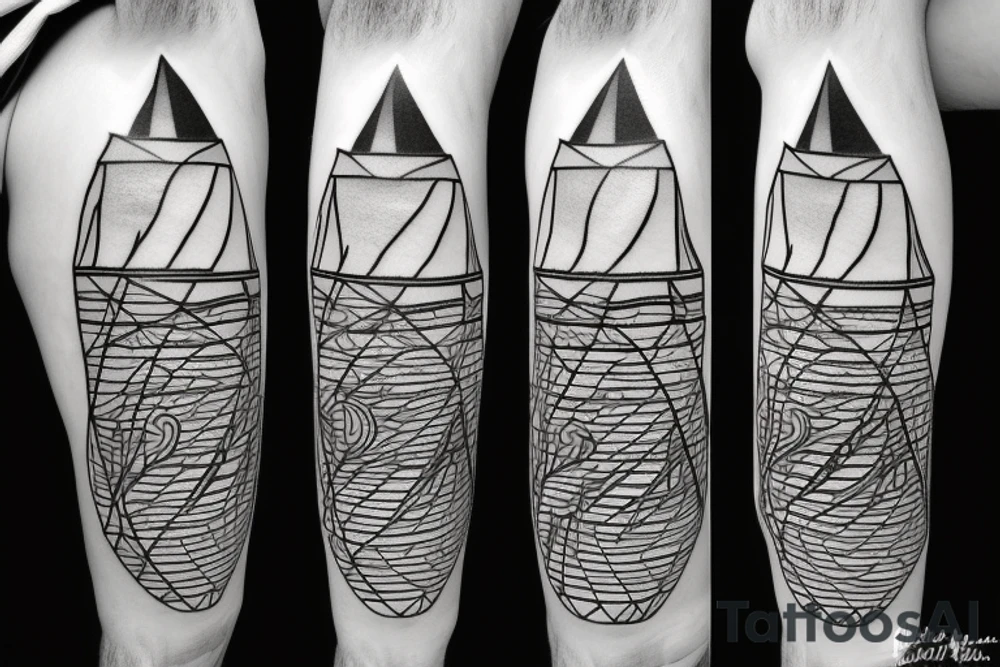 lightning bolt striking a light house tattoo idea