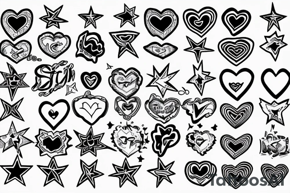 Simple, heart rhythm with a star of life and 108385 tattoo idea