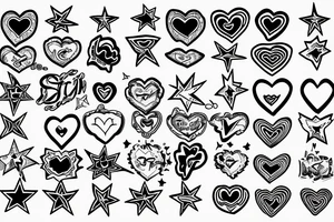 Simple, heart rhythm with a star of life and 108385 tattoo idea