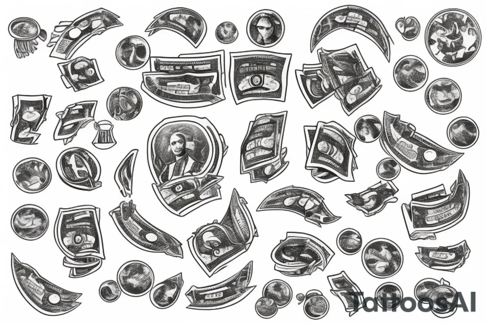 i love money and will spend my life chasing it tattoo idea