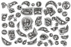 i love money and will spend my life chasing it tattoo idea